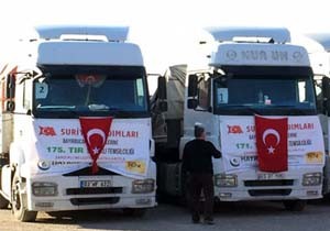 Bayırbucak Türkmenlerine 14 TIR lık yardım