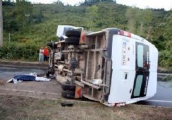 İşçileri Taşıyan Minibüs Kaza Yaptı 